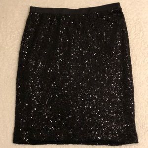 Black Sequin Skirt